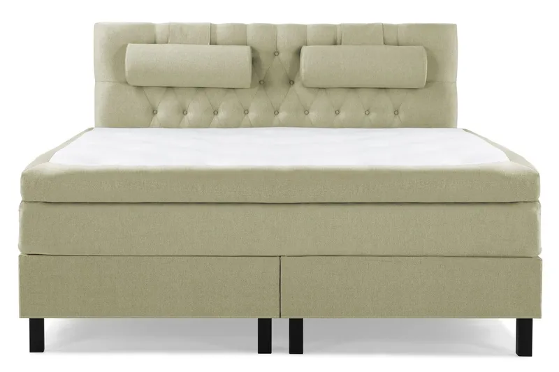 Lucky Komplett Sängpaket 160x200 Polyeter Diamant Sänggavel - Nackkudde Stor Grön — Bedly