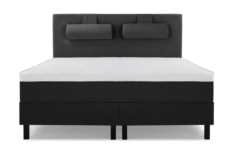 Lucky Komplett Sängpaket 160x200 Skum Slät - Nackkudde Stor Svart/Grå — Bedly