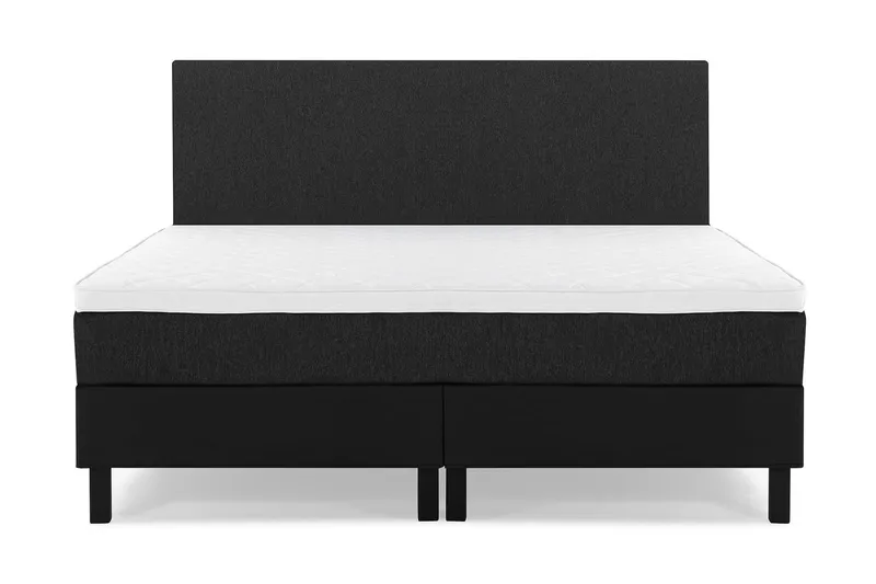 Lucky Komplett Sängpaket 160x200 Skum Slät - Svart/Grå/PU — Bedly