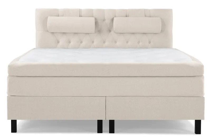 Lucky Komplett Sängpaket 180x200 Latex Diamant Sänggavel - Nackkudde Stor Beige — Bedly