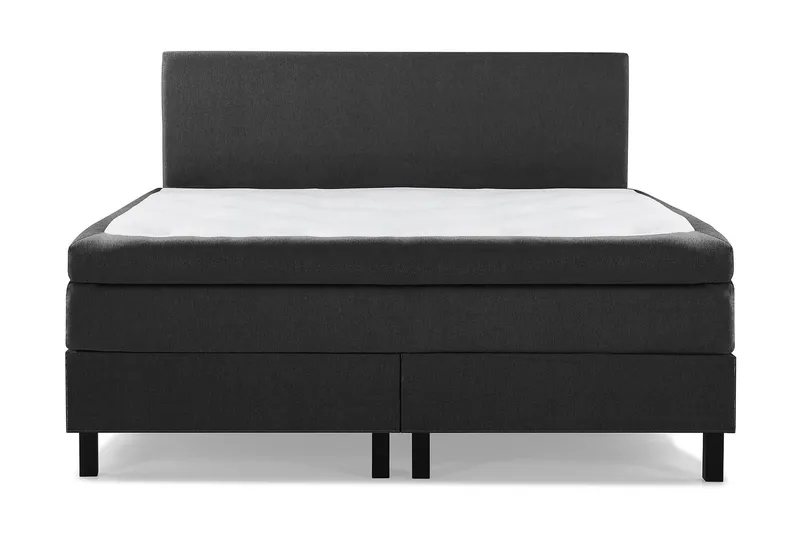 Lucky Komplett Sängpaket 180x200 Memory Slät Sänggavel - Svart/Grå/PU — Bedly