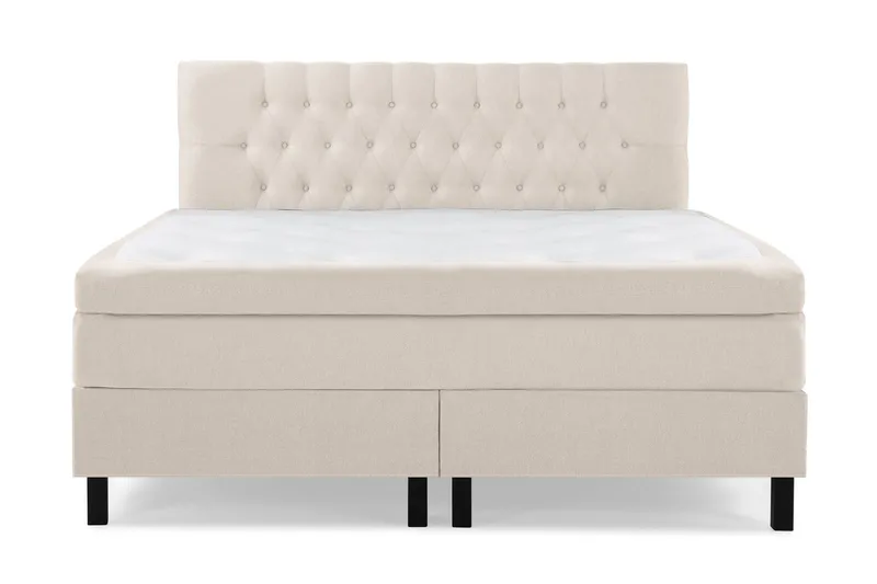 Lucky Komplett Sängpaket 180x200 Polyeter Diamant Sänggavel - Beige — Bedly