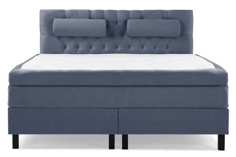 Lucky Komplett Sängpaket 180x200 Polyeter Diamant Sänggavel - Nackkudde Stor Mörkblå — Bedly