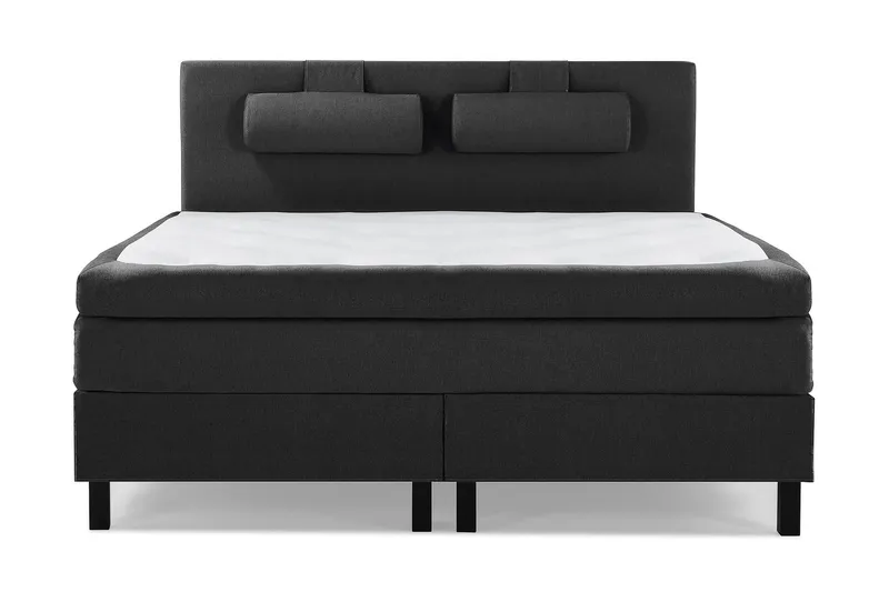 Lucky Komplett Sängpaket 180x200 Polyeter Slät - Nackkudde Stor Svart/Grå — Bedly