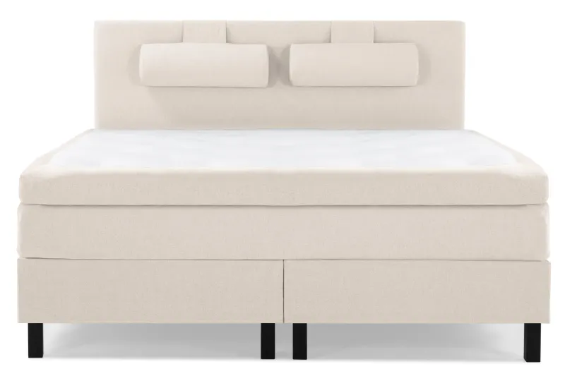 Lucky Komplett Sängpaket 180x200 Polyeter Slät Sänggavel - Nackkudde Stor Beige — Bedly