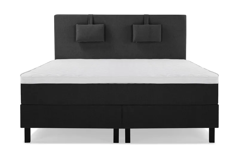 Lucky Komplett Sängpaket 180x200 Skum Slät - Nackkudde Liten Svart/Grå — Bedly
