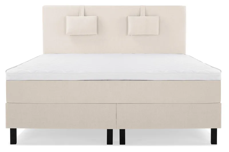 Lucky Komplett Sängpaket 180x200 Skum Slät Sänggavel - Nackkudde Liten Beige — Bedly