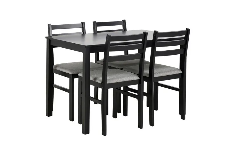 Lumino Matgrupp 110 cm + 4 st Matstolar - Svart — Svart