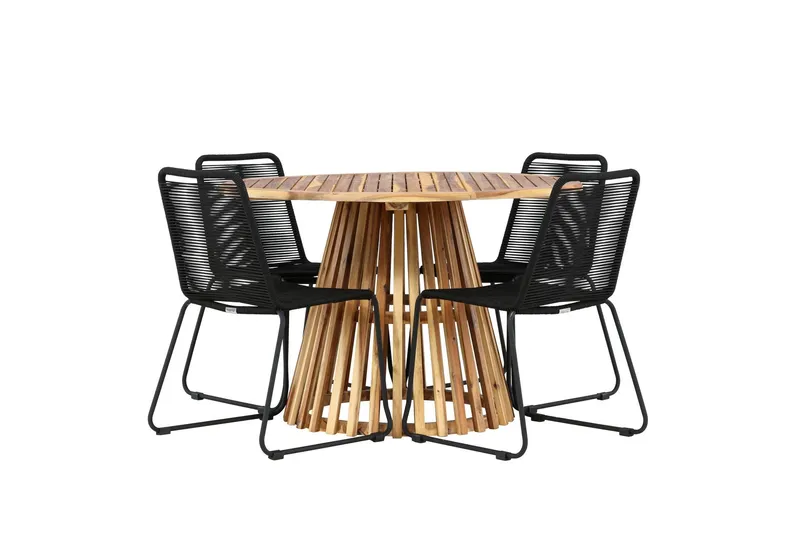 Lumpur Matgrupp Utomhus + 4 Utestolar - Natur (Art.nr 3060323) — Venture Home