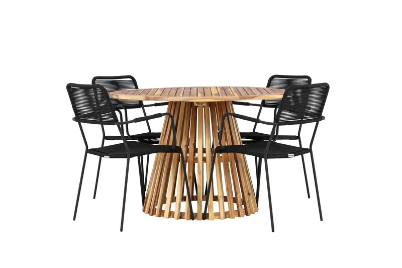 Lumpur Matgrupp Utomhus + 4 Utestolar - Natur (Art.nr 3060366) — Venture Home