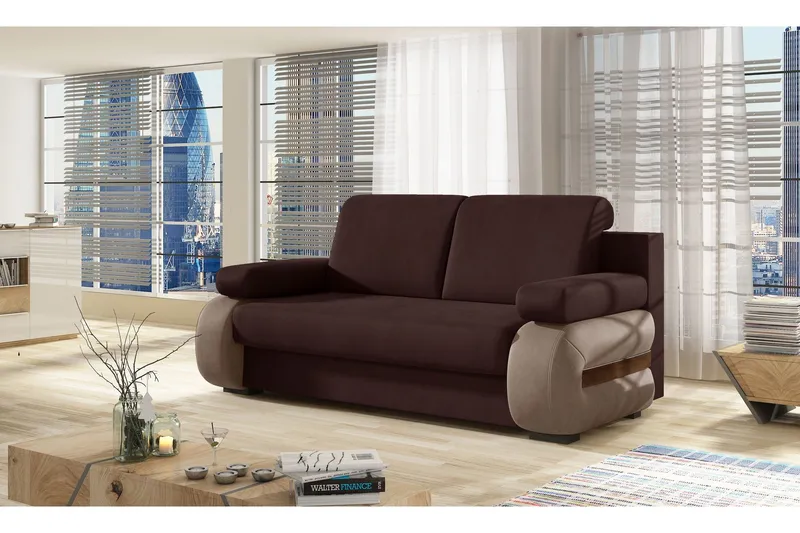 Madrido 2-sits Bäddsoffa - Brun/Ljusbrun — Brun/Ljusbrun