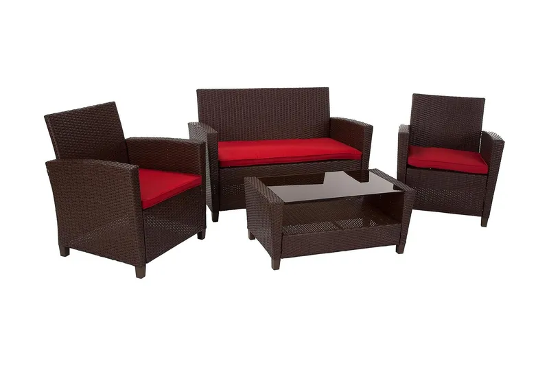 Malmo Loungegrupp Utomhus Konstrotting Brun - Dorel Home — Dorel Home