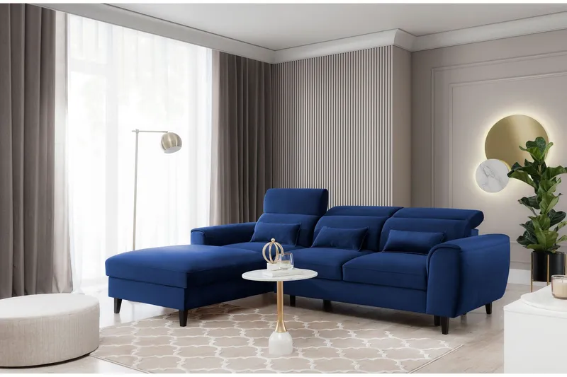 Manni 3-sits Bäddsoffa m. Divan med Förvaring - Blå (Art.nr 1767169) — Blå