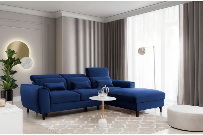 Manni 3-sits Bäddsoffa m. Divan med Förvaring - Blå (Art.nr 1767150) — Blå