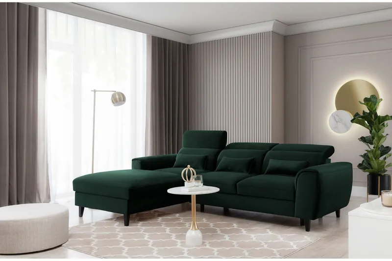 Manni 3-sits Bäddsoffa m. Divan med Förvaring - Grön (Art.nr 1767155) — Grön