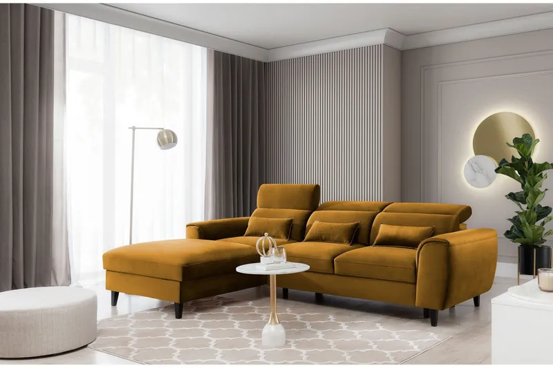 Manni 3-sits Bäddsoffa m. Divan med Förvaring - Gul (Art.nr 1767154) — Gul