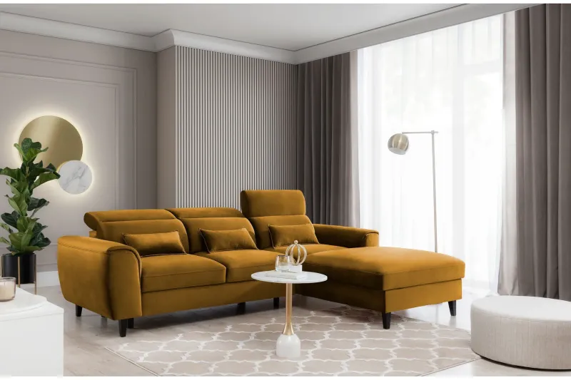 Manni 3-sits Bäddsoffa m. Divan med Förvaring - Gul (Art.nr 1767148) — Gul