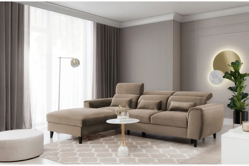 Manni 3-sits Bäddsoffa m. Divan med Förvaring - Ljusgrå (Art.nr 1767163) — Ljusgrå