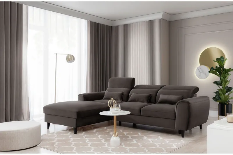 Manni 3-sits Bäddsoffa m. Divan med Förvaring - Mörkgrå (Art.nr 1767159) — Mörkgrå