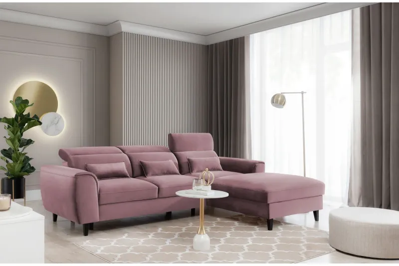 Manni 3-sits Bäddsoffa m. Divan med Förvaring - Rosa (Art.nr 1767151) — Rosa