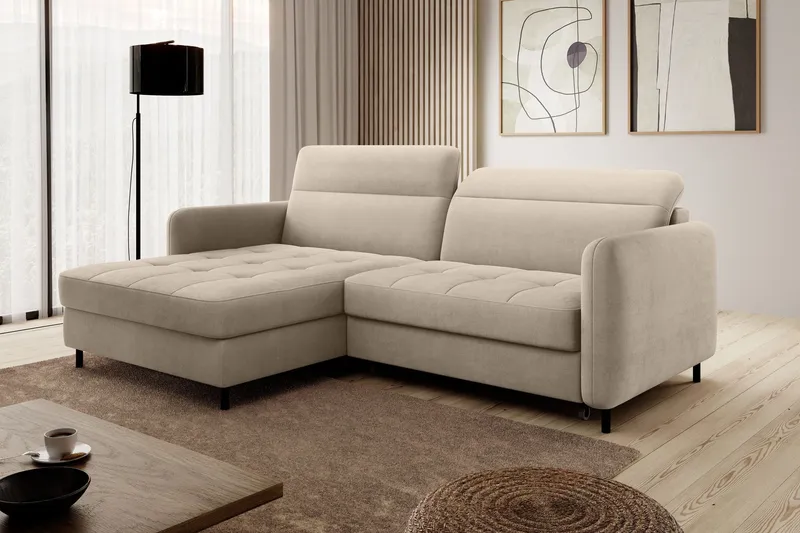 Manoti 3-sits Bäddsoffa m. Divan med Förvaring - Beige (Art.nr 1767203) — Beige