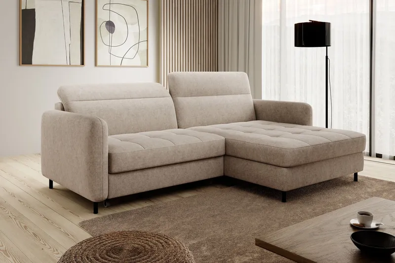 Manoti 3-sits Bäddsoffa m. Divan med Förvaring - Beige (Art.nr 1767227) — Beige