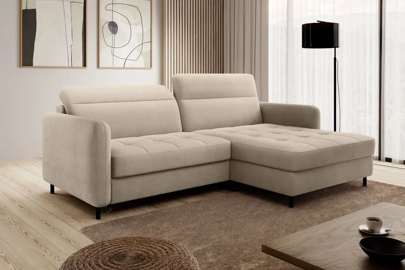 Manoti 3-sits Bäddsoffa m. Divan med Förvaring - Beige (Art.nr 1767235) — Beige