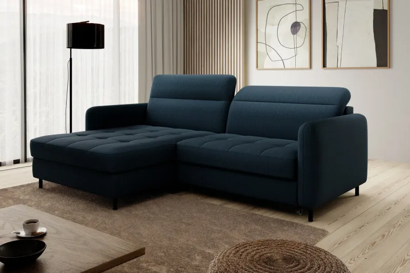 Manoti 3-sits Bäddsoffa m. Divan med Förvaring - Blå (Art.nr 1767214) — Blå