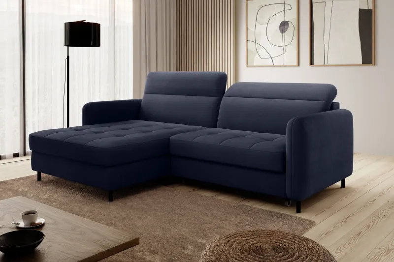 Manoti 3-sits Bäddsoffa m. Divan med Förvaring - Blå (Art.nr 1767202) — Blå