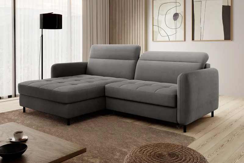 Manoti 3-sits Bäddsoffa m. Divan med Förvaring - Grå (Art.nr 1767201) — Grå