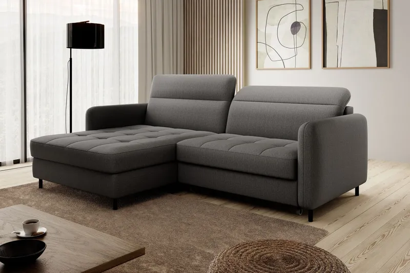 Manoti 3-sits Bäddsoffa m. Divan med Förvaring - Grå (Art.nr 1767218) — Grå