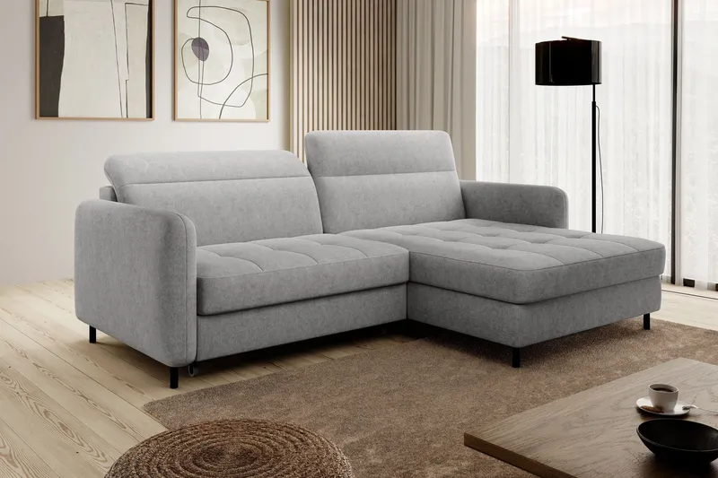 Manoti 3-sits Bäddsoffa m. Divan med Förvaring - Grå (Art.nr 1767225) — Grå