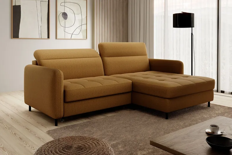 Manoti 3-sits Bäddsoffa m. Divan med Förvaring - Gul (Art.nr 1767219) — Gul
