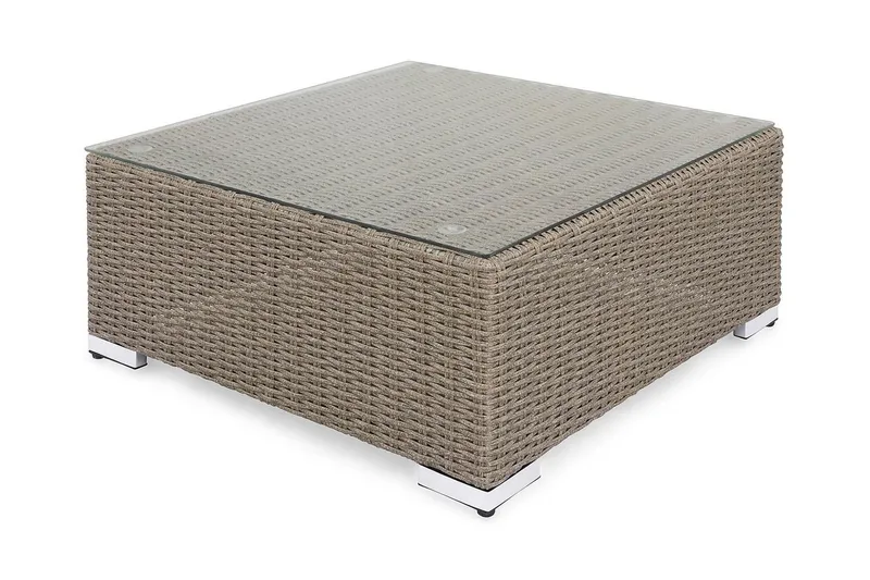 Marcus Loungebord och Soffbord Utomhus 70 cm Konstrotting Glas - Grå — deNoord