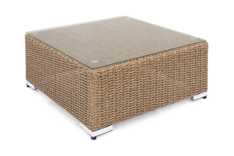 Marcus Loungebord och Soffbord Utomhus 70 cm Konstrotting Glas - Natur — deNoord