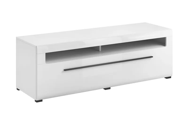 Maricruz TV-bänk 140 cm - Vit/Vit högglans — Vit/Vit högglans