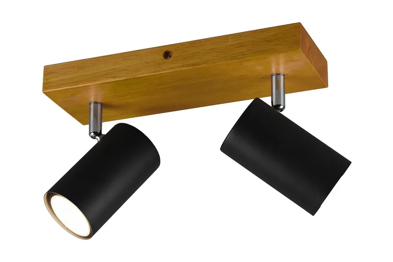 Marley spot 2L GU10 mattsvart/ trä - Matt svart/Natur — Trio Lighting