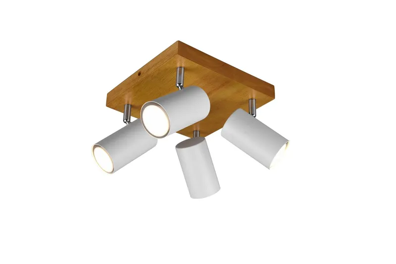 Marley spot 4L GU10 mattvit/ trä - Matt vit/Trä — Trio Lighting