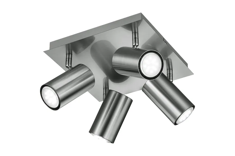 Marley Spotlight fyrkant 4L GU10 borstad stål - Borstad stål — Trio Lighting