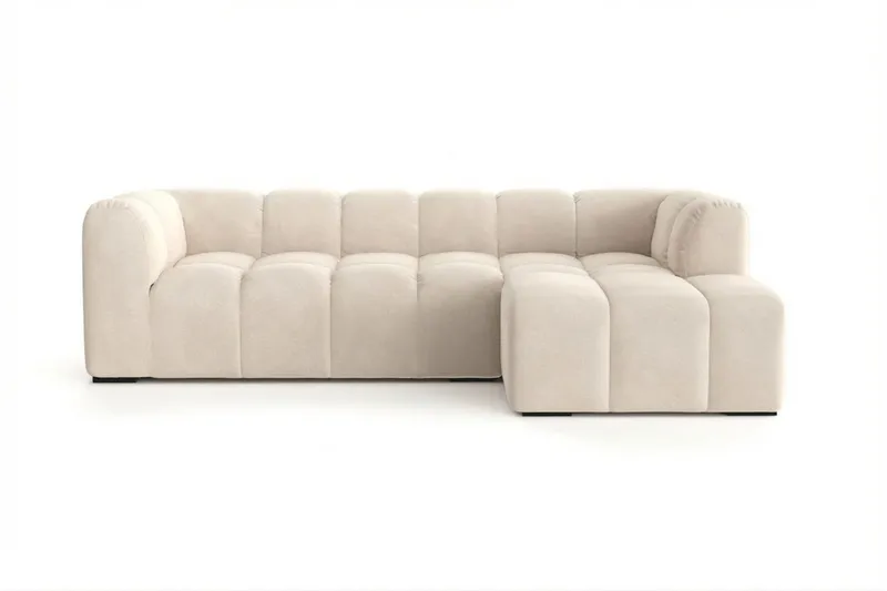 Marlow 3-sits Bubblig Divansoffa höger - Beige — Beige