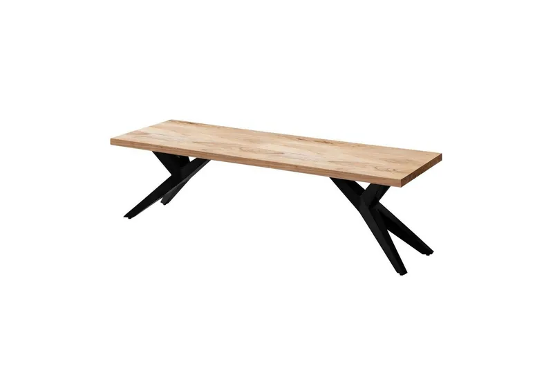 Matbänk Wohnling massivt trä i modern loftstil med metallben 160 cm - 160 cm — Wohnling
