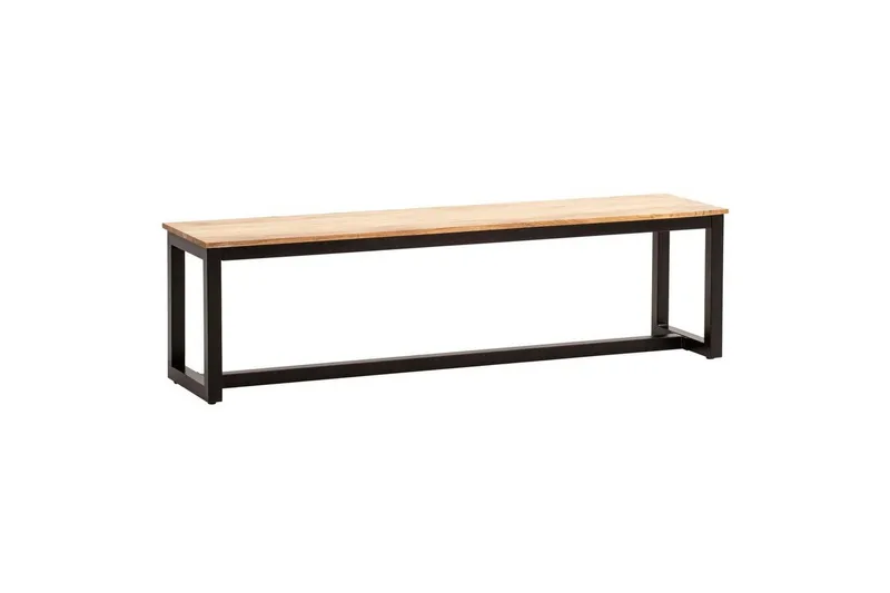 Matbänk Wohnling massivt trä industriell loftstil med metallben 120 cm - 120 cm — Wohnling