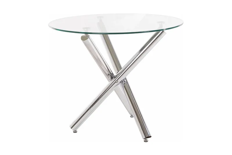 Matbord Jonis 90 cm Runt Glas - Transparent — Loft24