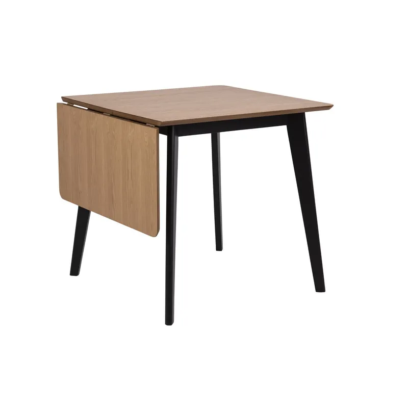Matbord Roxby 80/120x80x76 cm - Ek/svart — Ek/svart