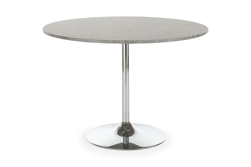 Matbord Terri 110 cm Runt - Grå|Krom — Loft24