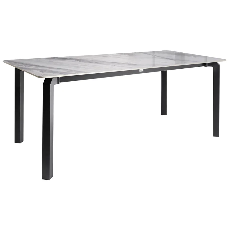 Matbord utomhus Feletto 90x180 cm Sten - Grå/Svart — Grå/Svart