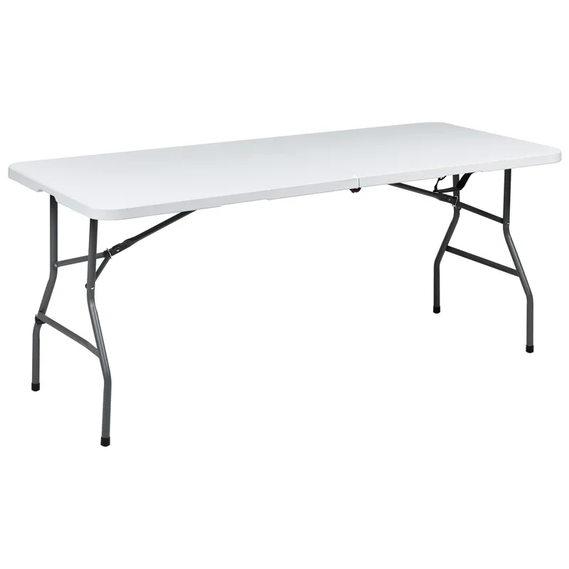 Matbord utomhus För 6 Personer Cugnoli 180 cm 74 cm - Vit/Silver — Vit/Silver