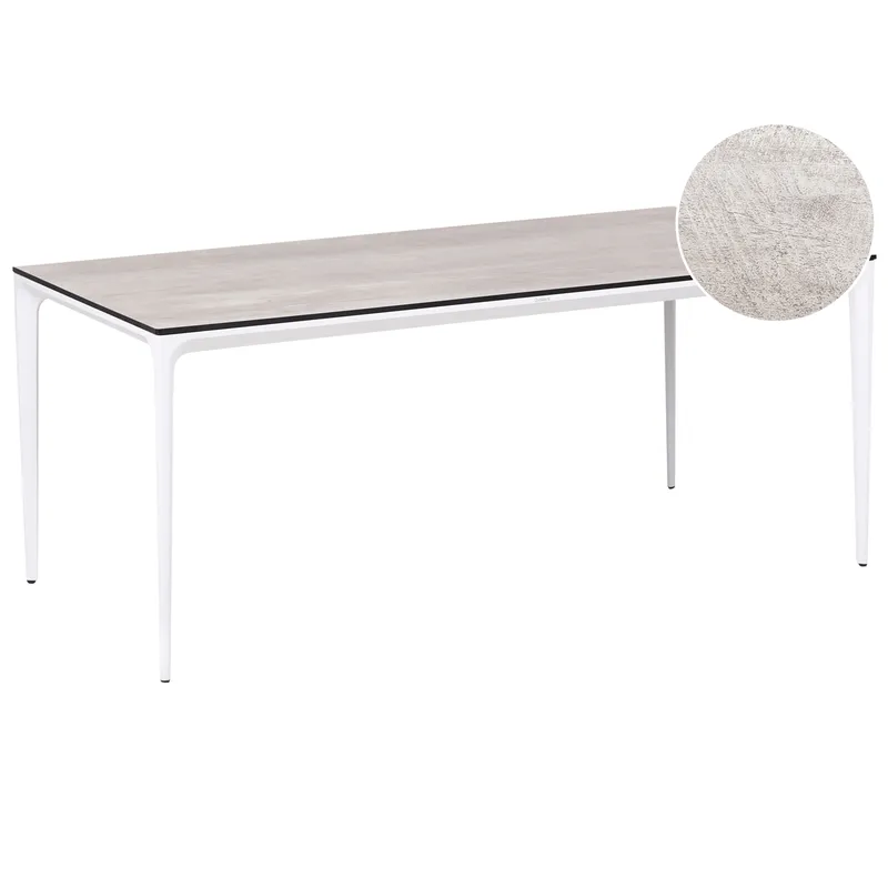 Matbord utomhus Sovareto 90x180 cm Imitation Av Trä - Grå/Vit — Grå/Vit