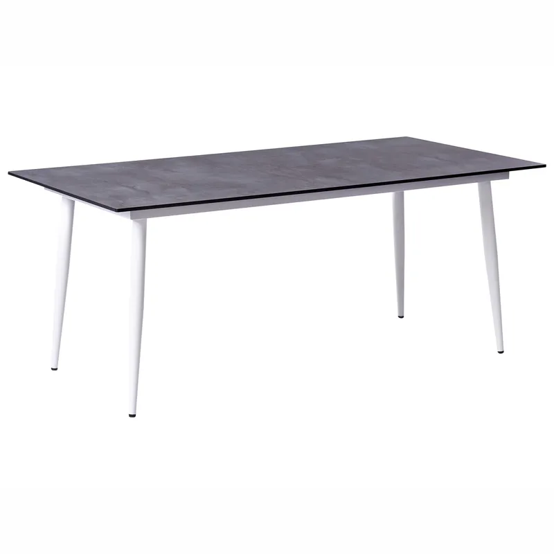 Matbord utomhus Tolentino 90x180 cm Steneffekt - Vit/Grå — Vit/Grå