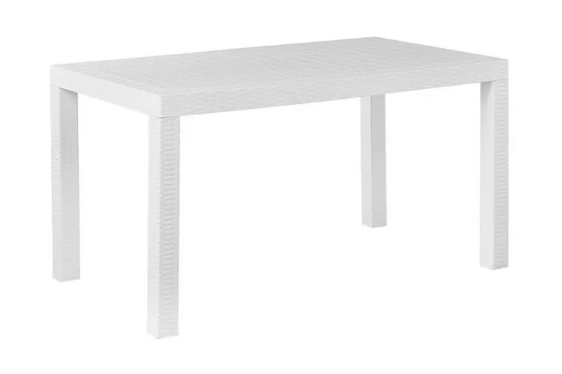 Matbord Utomhus vit 140 x 80 cm FOSSANO - Vit — Vit